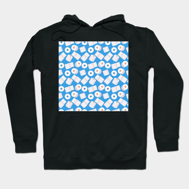 Toilet paper blue (pattern) Hoodie by 3DVictory